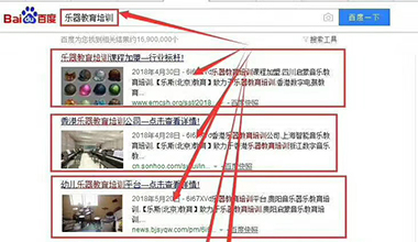 點擊查看“樂器教育培訓”關鍵詞優化上線案例